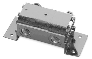 Metal electrical junction box with mounting flanges and multiple openings